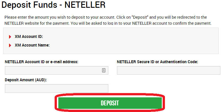 XM Deposit Process by Using Neteller Account